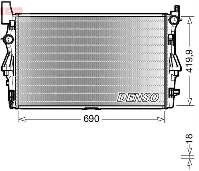 DENSO DRM17114 Soğutma Sistemi Su Soğutucu & Parçaları - MERCEDES-BENZ VITO Panelvan/Van (W447) uyumlu