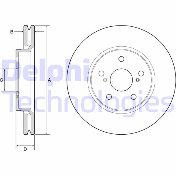 DELPHI BG4952C Fren Sistemleri Fren Diski - TOYOTA C-HR (_X1_) uyumlu