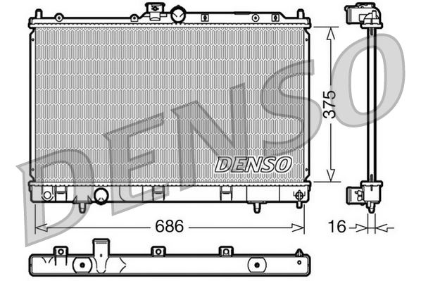DENSO DRM45025 Soğutma Sistemi Su Soğutucu & Parçaları - MITSUBISHI LANCER VII (CS_A, CT_A) uyumlu