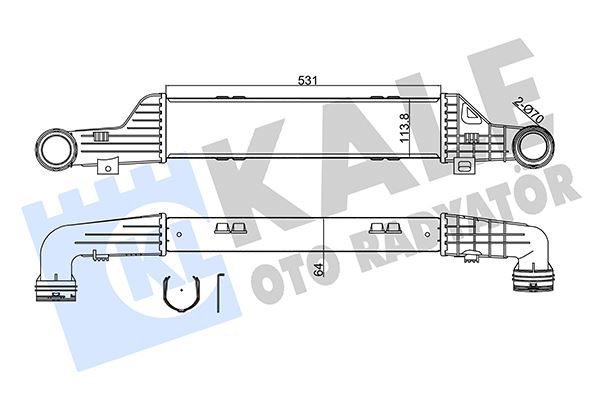 KALE OTO RADYATÖR 350865 Motor Turbo Radyatörü - MERCEDES-BENZ E-SERISI T-Model (S210) uyumlu