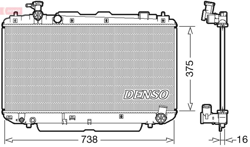 DENSO DRM50083 Soğutma Sistemi Su Soğutucu & Parçaları - TOYOTA RAV 4 II (_A2_) uyumlu