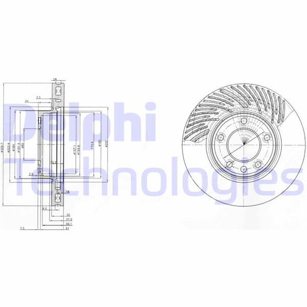 DELPHI BG9773 Fren Sistemleri Fren Diski - VW TOUAREG (7P5, 7P6) uyumlu