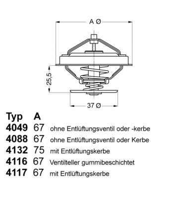 BorgWarner (Wahler) 4116.87D1 Motor Termostat - AUDI 100 C3 Sedan (443, 444) uyumlu
