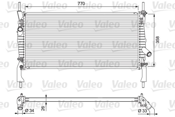 VALEO 701731 Soğutma Sistemi Su Soğutucu & Parçaları - FORD TRANSIT Minibüs/Otobüs (FD_ _, FB_ _, FS_ _, FZ_ _, FC_ _) uyumlu