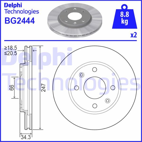 Fren Diski - DELPHI - BG2444 Ürün Görseli