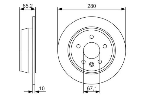 BOSCH 0 986 479 S02 Fren Sistemleri Fren Diski - MERCEDES-BENZ VITO Minibüs/Otobüs (W638) uyumlu