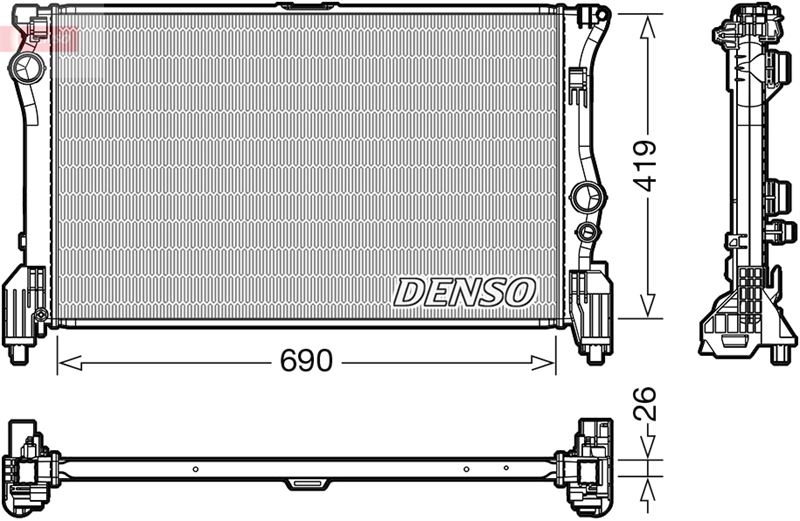 DENSO DRM17112 Soğutma Sistemi Su Soğutucu & Parçaları - MERCEDES-BENZ V-SERISI (W447) uyumlu
