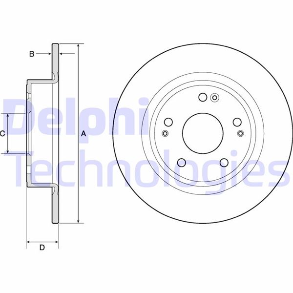 DELPHI BG4801C Fren Sistemleri Fren Diski - HONDA HR-V (RU) uyumlu