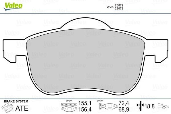 VALEO 670479 Fren Sistemleri Fren Balatası - VOLVO V70 I (875, 876) uyumlu