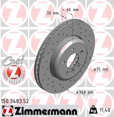 ZIMMERMANN 150.3483.52 Fren Sistemleri Fren Diski - BMW 5 (F10) uyumlu