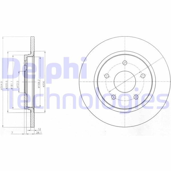 DELPHI BG4247 Fren Sistemleri Fren Diski - DODGE JOURNEY uyumlu