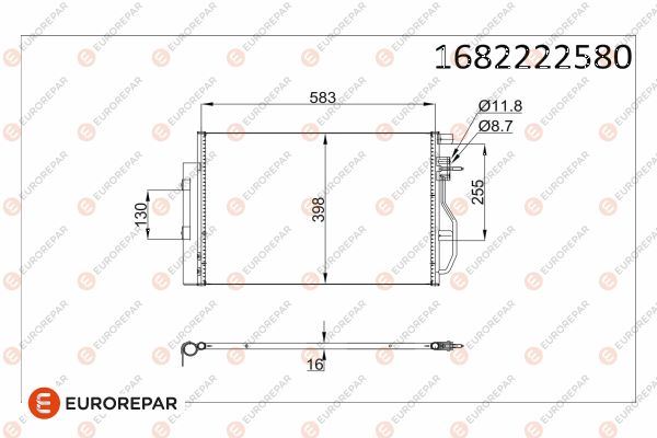 EUROREPAR 1682222580 İklimlendirme Sistemi Klima Radyatörü - CHEVROLET AVEO Hatchback (T300) uyumlu