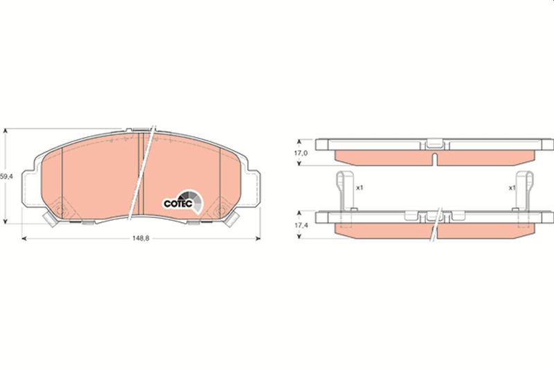 TRW GDB3268 Fren Sistemleri Fren Balatası - HONDA CIVIC VII Hatchback (EU, EP, EV) uyumlu