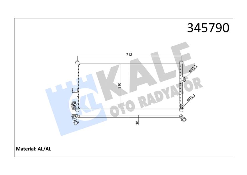 KALE OTO RADYATÖR 345790 İklimlendirme Sistemi Klima Radyatörü - NISSAN ALMERA II Hatchback (N16) uyumlu