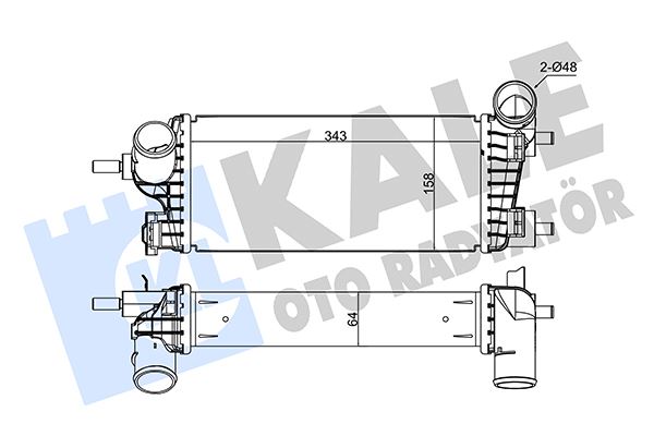 KALE OTO RADYATÖR 375615 Motor Turbo Radyatörü - FORD FOCUS III uyumlu
