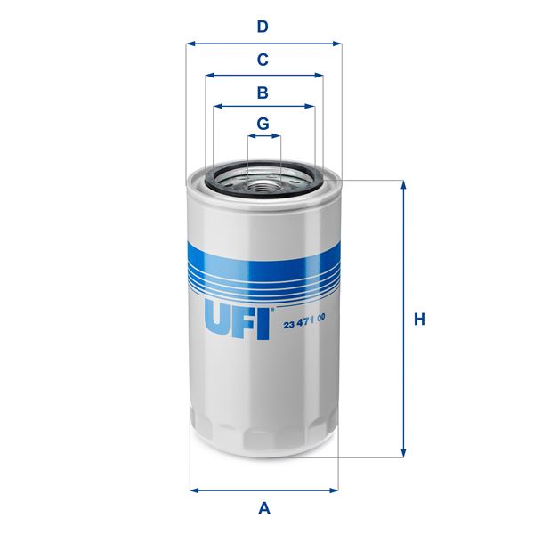 UFI 23.471.00 Motor Yağ Filtresi - HYUNDAI H-1 Panelvan/Van (A1) uyumlu