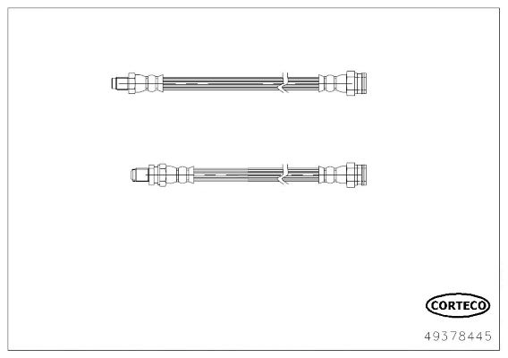 CORTECO 49378445 Fren Sistemleri Fren Hortumları - SMART FORTWO Coupe (451) uyumlu