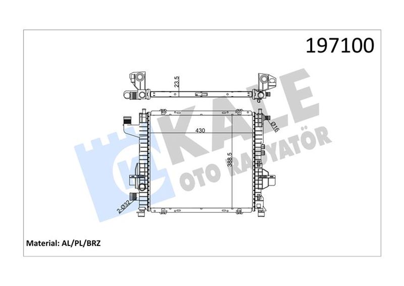 Su Radyatörü - KALE OTO RADYATÖR - 0525261AB Ürün Görseli