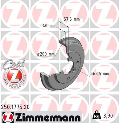 ZIMMERMANN 250.1775.20 Fren Sistemleri Fren Kampanası - FORD FIESTA VI (CB1, CCN) uyumlu