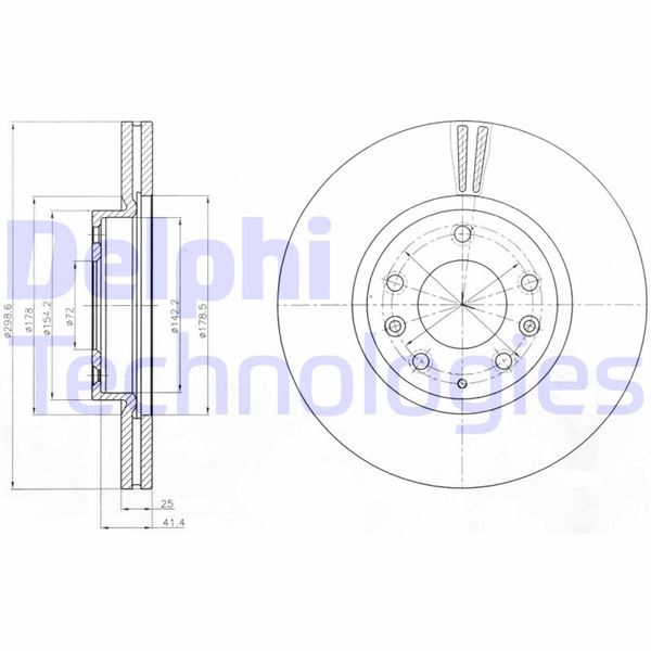 DELPHI BG4255C Fren Sistemleri Fren Diski - MAZDA 6 Hatchback (GH) uyumlu