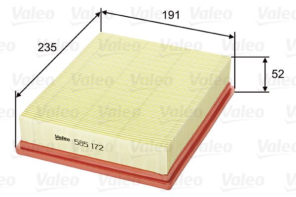 VALEO 585172 Motor Hava Filtresi - FIAT MULTIPLA (186_) uyumlu