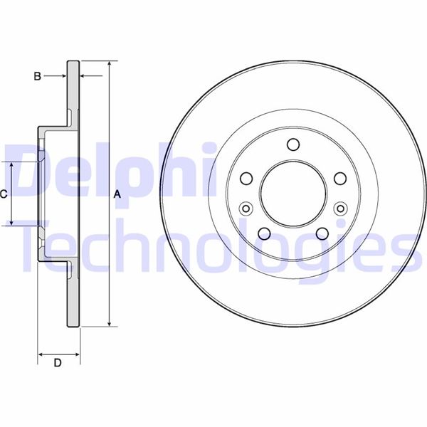 DELPHI BG4748C Fren Sistemleri Fren Diski - PEUGEOT 508 I (8D_) uyumlu