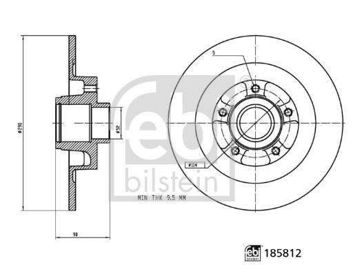 FEBI BILSTEIN 185812 Fren Sistemleri Fren Diski - RENAULT SCÉNIC III (JZ0/1_) uyumlu