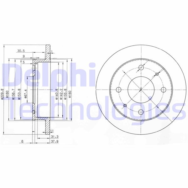 DELPHI BG3618 Fren Sistemleri Fren Diski - HYUNDAI ATOS (MX) uyumlu