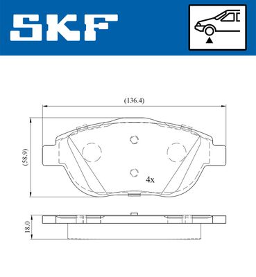 SKF VKBP 80098 Fren Sistemleri Fren Balatası - CITROËN DS3 (SA_) uyumlu