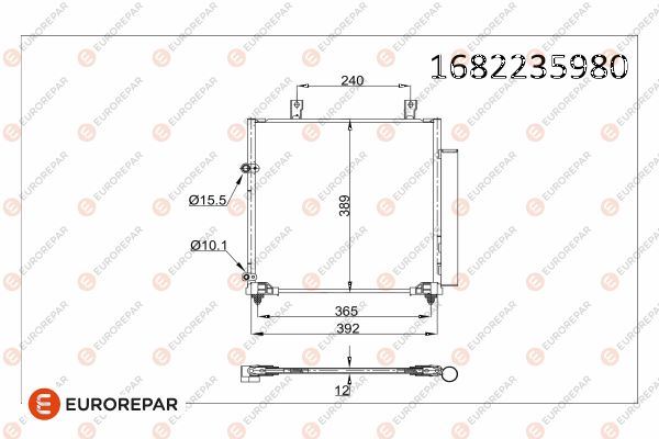 EUROREPAR 1682235980 İklimlendirme Sistemi Klima Radyatörü - MITSUBISHI MIRAGE / SPACE STAR VI Hatchback (A0_A) uyumlu
