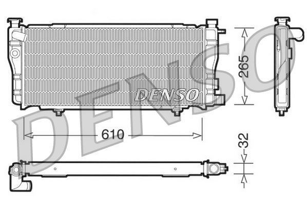 DENSO DRM21012 Soğutma Sistemi Su Soğutucu & Parçaları - PEUGEOT 205 I (741A/C) uyumlu