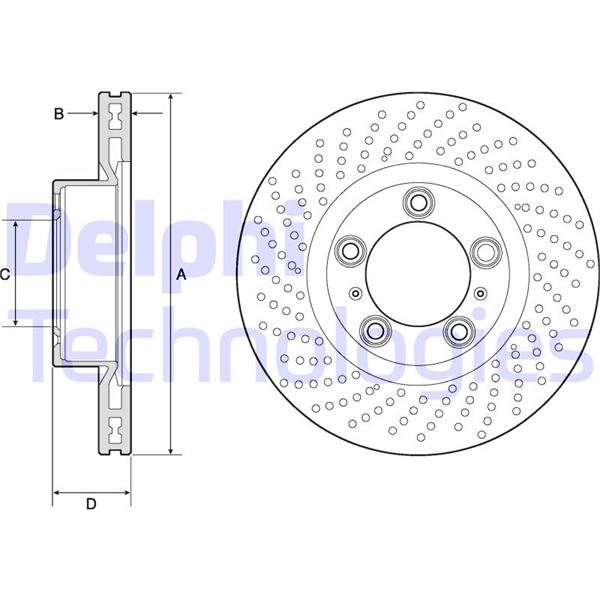 DELPHI BG4813C Fren Sistemleri Fren Diski - PORSCHE 911 (991) uyumlu