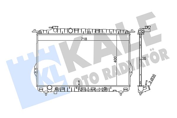 KALE OTO RADYATÖR 369300 Soğutma Sistemi Su Soğutucu & Parçaları - HYUNDAI SONATA IV (EF) uyumlu