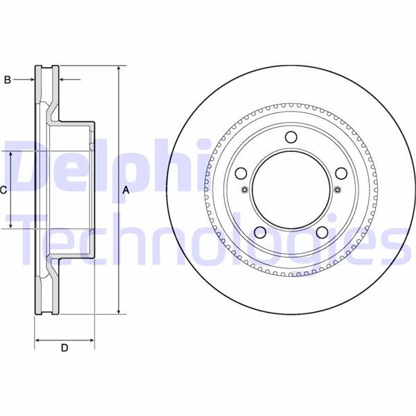 DELPHI BG9131 Fren Sistemleri Fren Diski - TOYOTA LAND CRUISER 200 (_J2_) uyumlu