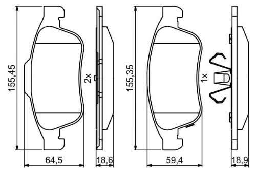 BOSCH 0 986 494 826 Fren Sistemleri Fren Balatası - JEEP RENEGADE SUV (BU, B1, BV) uyumlu