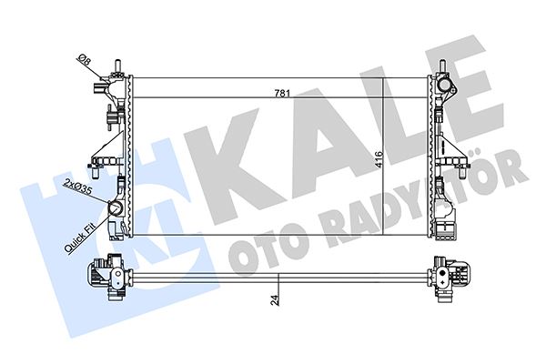 KALE OTO RADYATÖR 356960 Soğutma Sistemi Su Soğutucu & Parçaları - FIAT DUCATO Panelvan/Van (250_) uyumlu