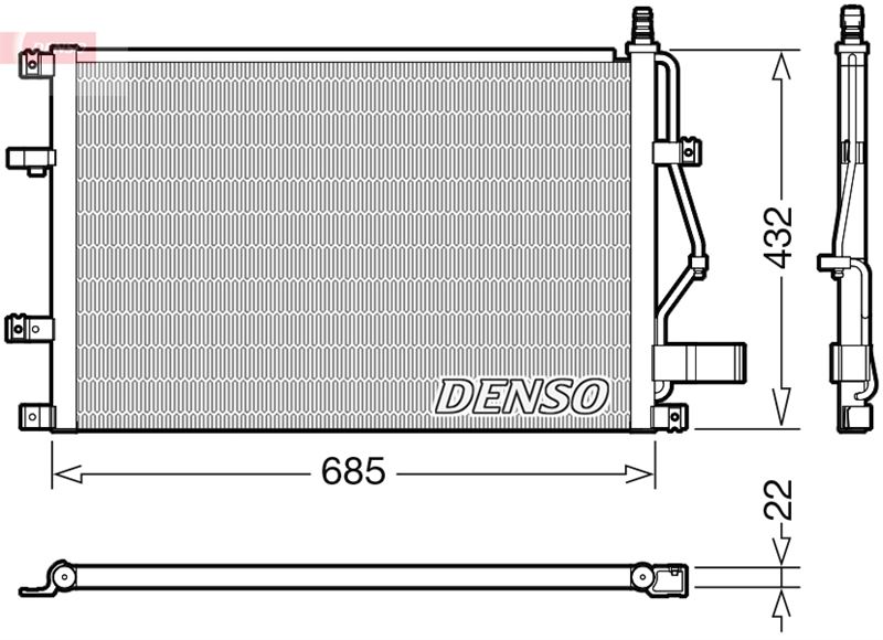DENSO DCN33013 İklimlendirme Sistemi Klima Radyatörü - VOLVO S80 I (184) uyumlu
