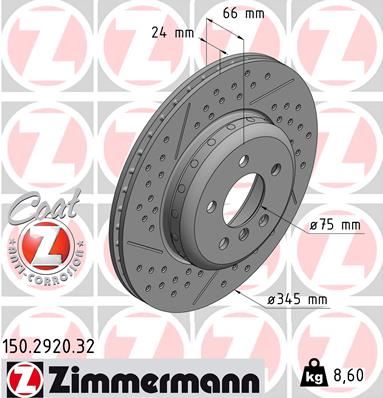 ZIMMERMANN 150.2920.32 Fren Sistemleri Fren Diski - BMW 3 (F30, F80) uyumlu