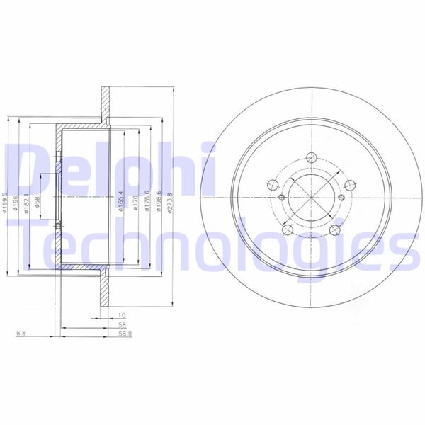 DELPHI BG4129 Fren Sistemleri Fren Diski - SUBARU OUTBACK (BL, BP) uyumlu