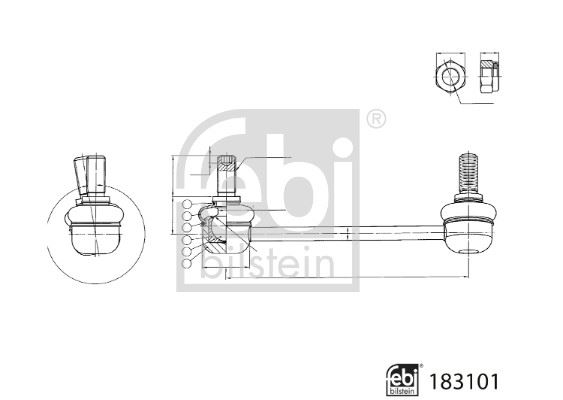 FEBI BILSTEIN 183101 Süspansiyon Sistemi Stabilizatör - TALBOT SIMCA 1301 uyumlu