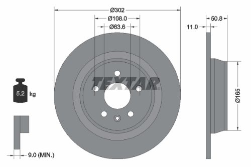 TEXTAR 92159303 Fren Sistemleri Fren Diski - FORD MONDEO IV Turnier (BA7) uyumlu