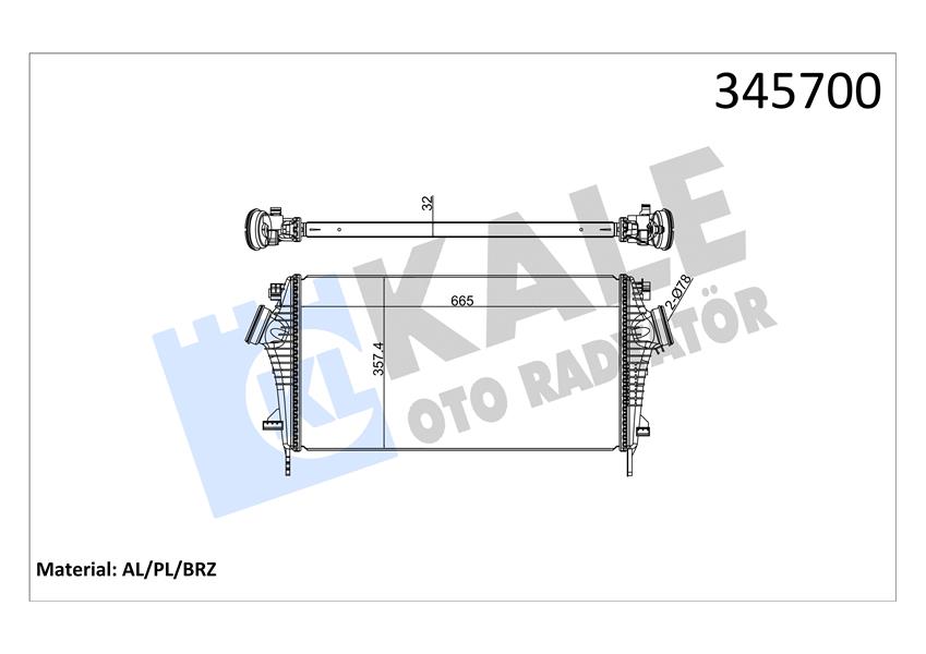 KALE OTO RADYATÖR 345700 Motor Turbo Radyatörü - OPEL INSIGNIA A (G09) uyumlu