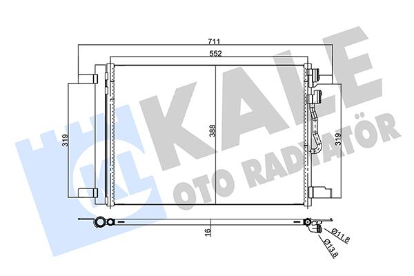 KALE OTO RADYATÖR 357965 İklimlendirme Sistemi Klima Radyatörü - AUDI A3 Limousine (8VS, 8VM) uyumlu