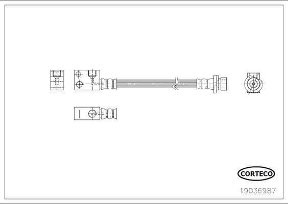 CORTECO 19036987 Fren Sistemleri Fren Hortumları - HONDA JAZZ III (GE_, GG_, GP_, ZA_) uyumlu