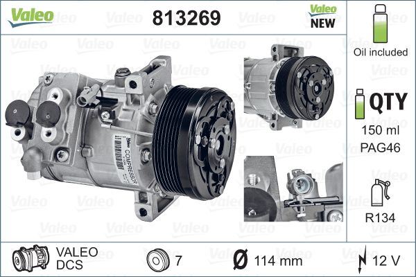 VALEO 813269 İklimlendirme Sistemi Kompresör Parçaları - SUZUKI GRAND VITARA II (JT, TE, TD) uyumlu