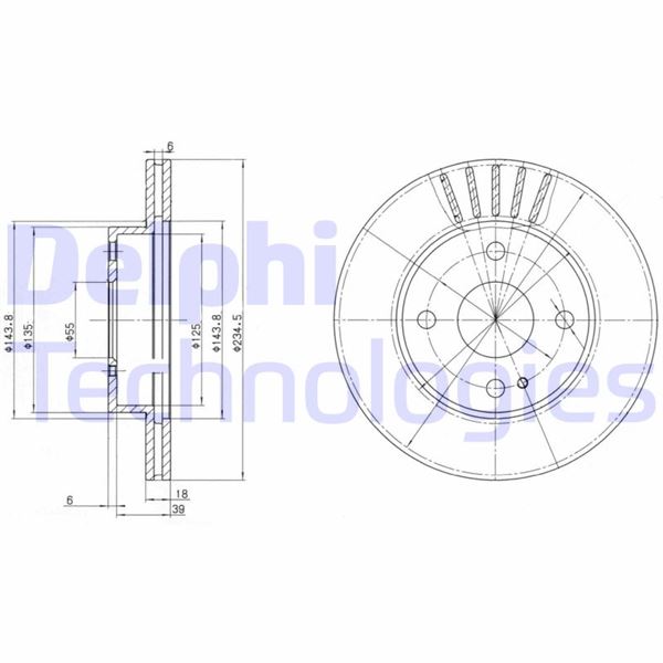 DELPHI BG2802 Fren Sistemleri Fren Diski - MAZDA 323 S IV (BG) uyumlu