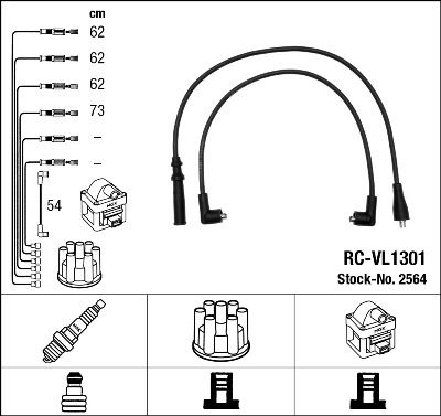 NGK 2564 Ateşleme Sistemi Ateşleme Kablosu - VOLVO 240 (P242, P244) uyumlu