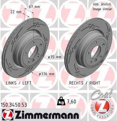 ZIMMERMANN 150.3450.53 Fren Sistemleri Fren Diski - BMW X5 (E70) uyumlu