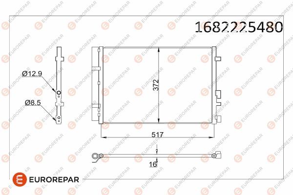 EUROREPAR 1682225480 İklimlendirme Sistemi Klima Radyatörü - HYUNDAI i20 II (GB, IB) uyumlu