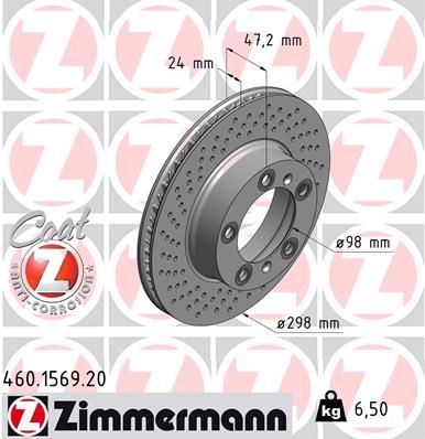 ZIMMERMANN 460.1569.20 Fren Sistemleri Fren Diski - PORSCHE BOXSTER (987) uyumlu